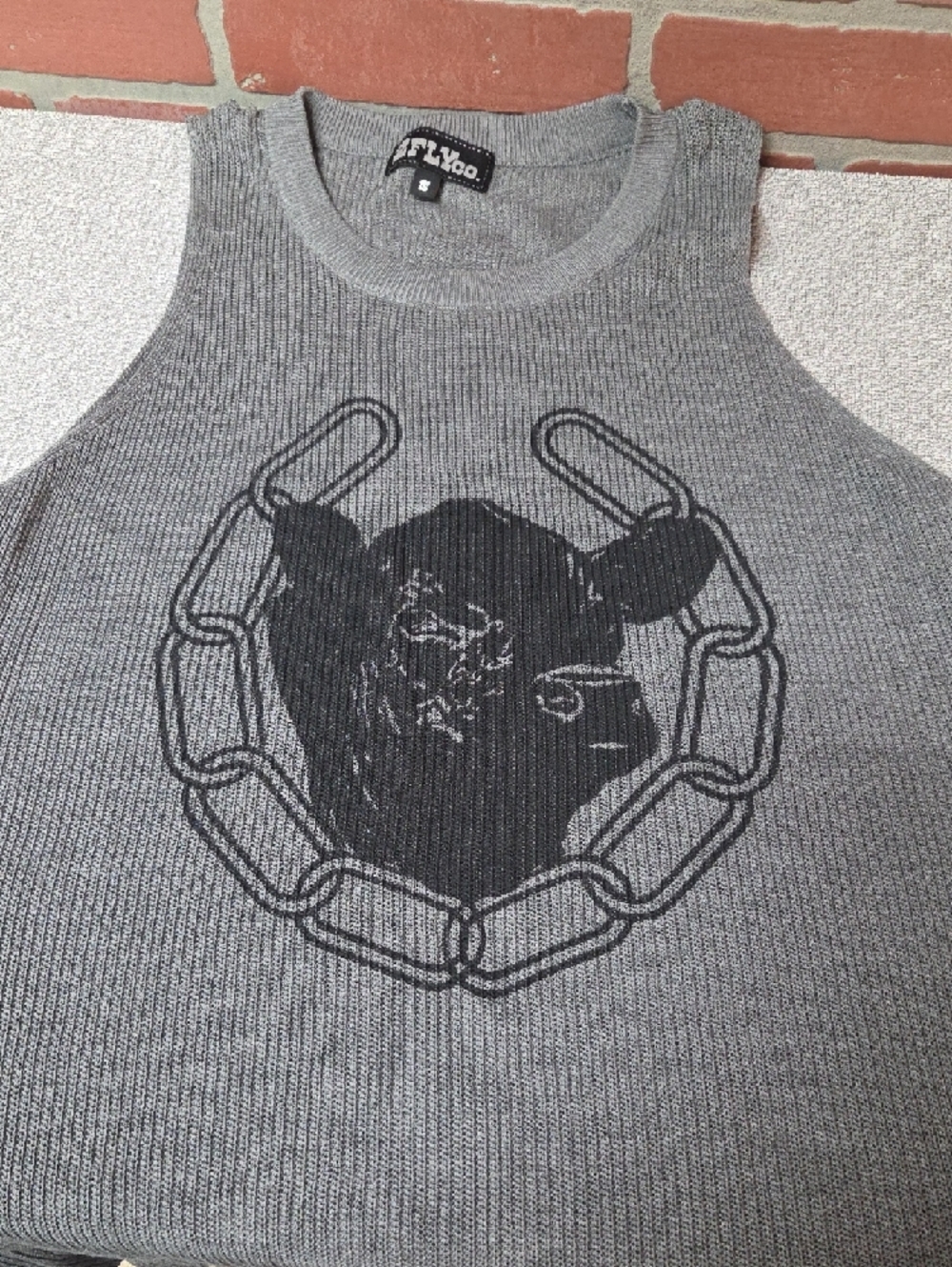 2 Fly Tank Top w/Bull And Chain Sz S